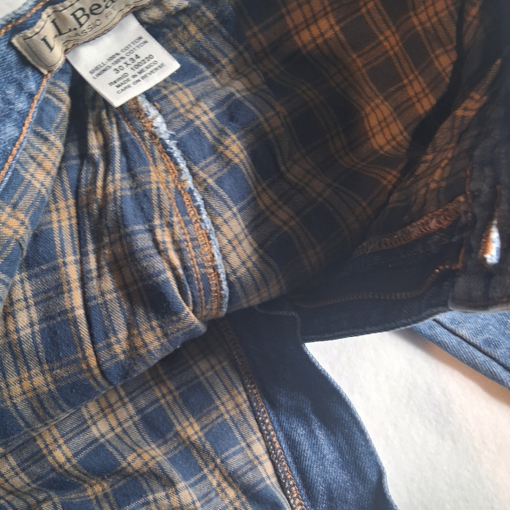 L.L. Bean Classic Fit Lined Jeans Men’s 30x34 Blue Denim Workwear. - Picture 6 of 12